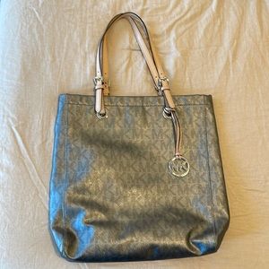 Michael Kors Large Gray/Silver Logo Purse